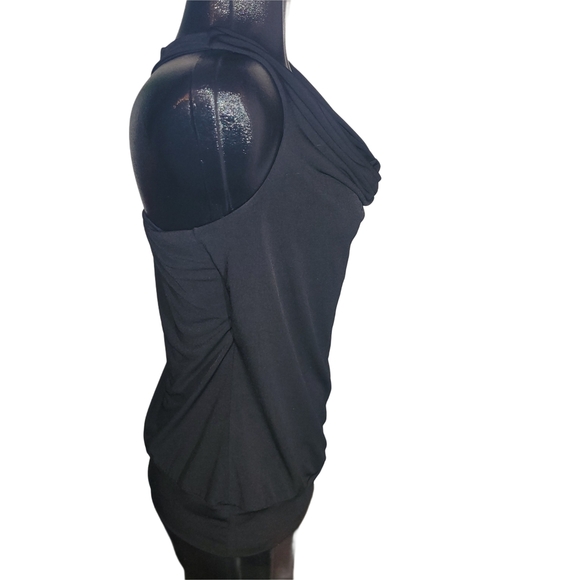 Studio Mode Black Sleeveless Drape Neckline Top Racerback Style S - Picture 3 of 6